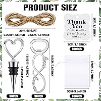 Vista 2 de Tanlade Juego de 60 piezas de recuerdos de fiesta de boda para invitados, tapón de vino y abridor de amor, regalos de despedida de soltera con 100