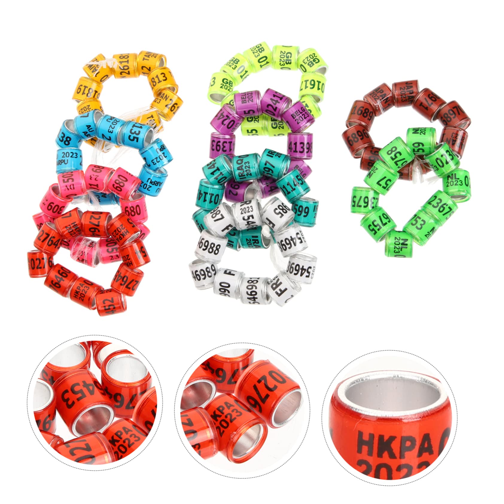 Kisangel 400 Piezas Anillo De Pie De Paloma Banda De Pie De Pájaros Anillos De Pata De Paloma 2023 Banda De Pie para Paloma Bandas De Tobillo De Aves De Corral Mascota Plástico De Aluminio