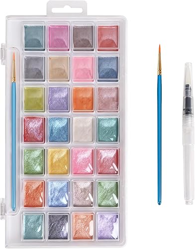 Miniatura 8 de Pintura de acuarela, juego de pintura de acuarela lavable de 48 colores con un pincel, un pincel de agua recargable y una paleta, juegos de pinturas