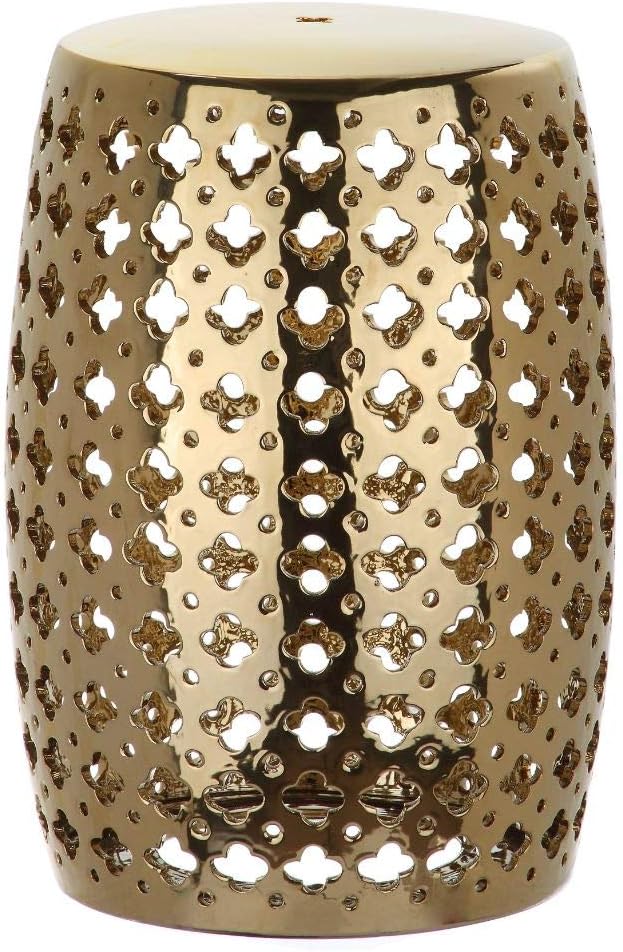 Safavieh Lacey Glazed Ceramic Decorative Garden Stool, White : Patio, Lawn & Garden