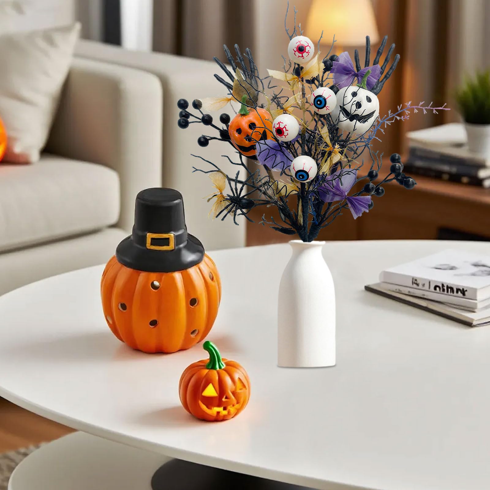 Decorazione Halloween Gotica - Bouchet Con Bulbi Oculari E Mani D'Ossa, Per Giardino, Casa, Feste