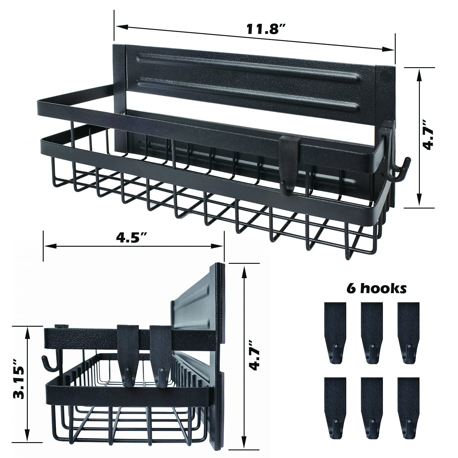 Sleclean Magnetisches Gewürzregal, Organizer für Kühlschrank, 2 Stück, Kühlschrank-Organizer-Regal, Kühlschrank-Organizer und Aufbewahrung, 30x11.4x10.9 cm, schwarz