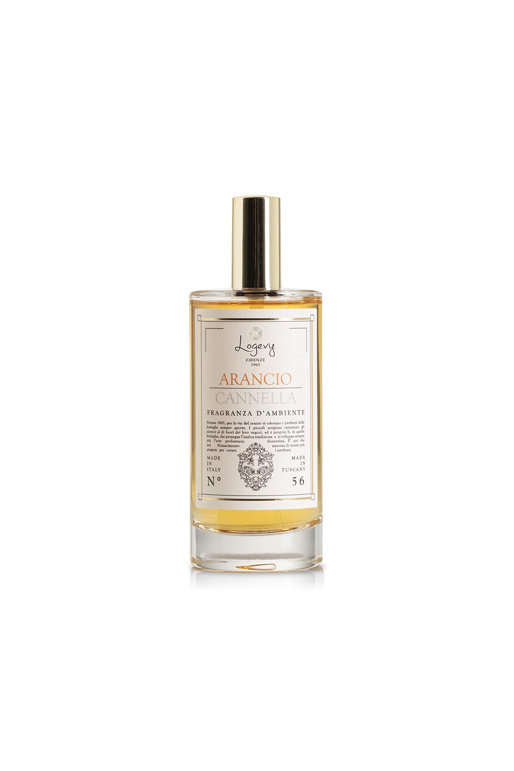 LOGEVY - Profumatore per Ambienti Eco-Spray 100 ml per Il Benessere della Persona e della Casa - Arancio e Cannella