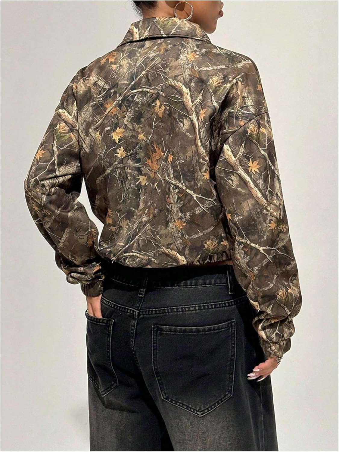 SOLY HUX Women's Camo Sweatshirts 1/4 Zip Pullover Long Sleeve Leaves Print Fall Top Streetwear - Image 3