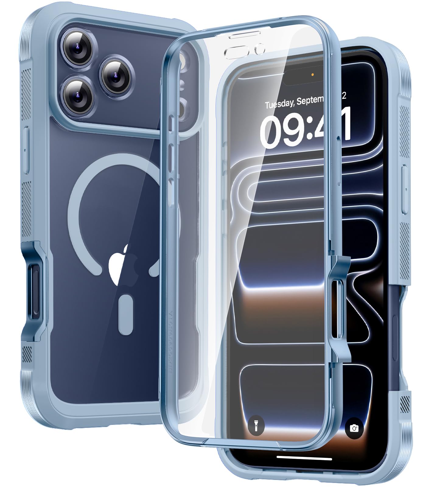 Diaclara für iPhone 17 Pro Hülle mit MagSafe, Militärschutz 360 Grad Vollschutz mit integrierter Displayschutzfolie und Kameraschutz, Handyhülle Case für iPhone 17 Pro 6,3