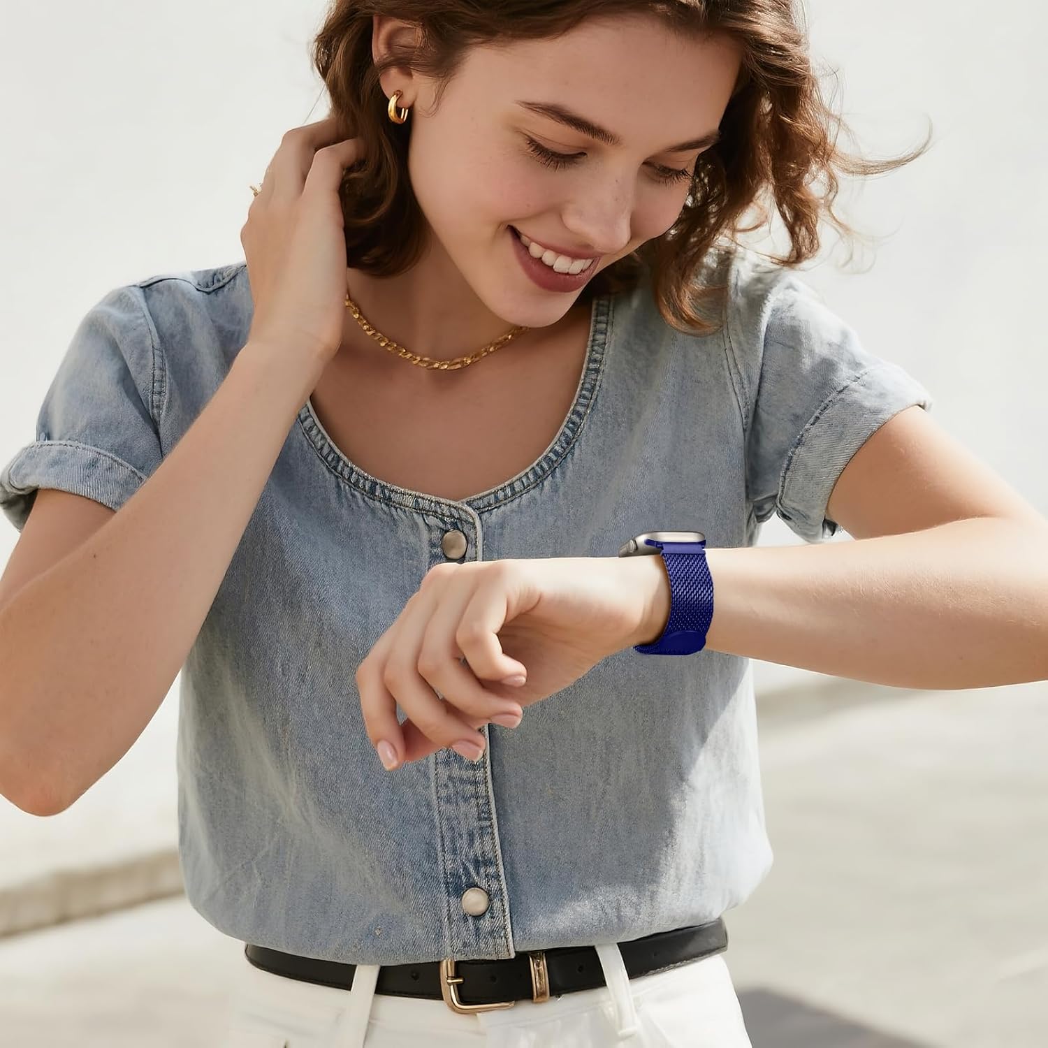 Milanese Mesh Loop Compatible with Apple Watch Bands for Men 44mm 49mm 45mm 46mm 40mm 38mm 41mm 42mm, Stainless Steel Metal Magnetic Strap for iWatch Band Series 11 10 9 8 7 6 5 4 3 2 1 SE Ultra3 2 1 - Image 8