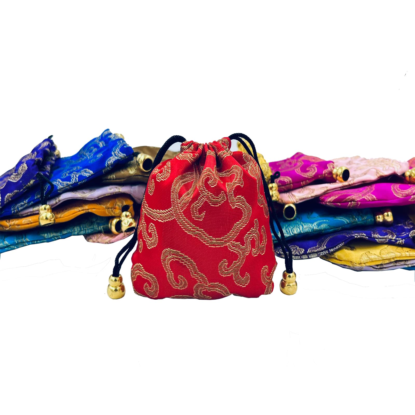 24 Pezzi Borsa per Gioielli con Coulisse Collana di Ricamo Borsa per Gioielli Sacchetto Regalo Piccolo per Collana