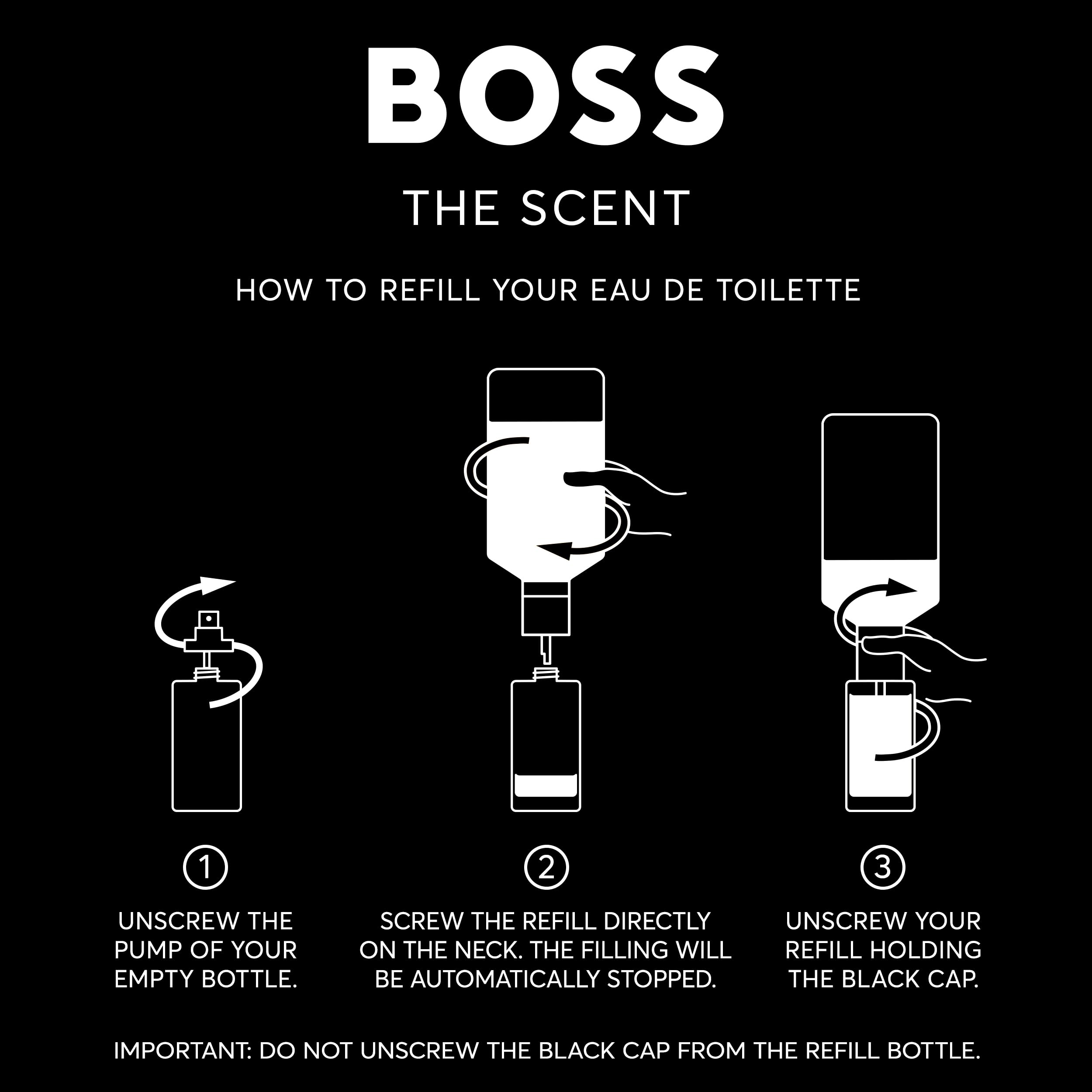 BOSS The Scent Recharge Eau de Toilette pour Lui 200 ml – Parfum ambré et boisé avec des notes de gingembre, de fruits de maninka, accords de cuir – Longévité moyenne