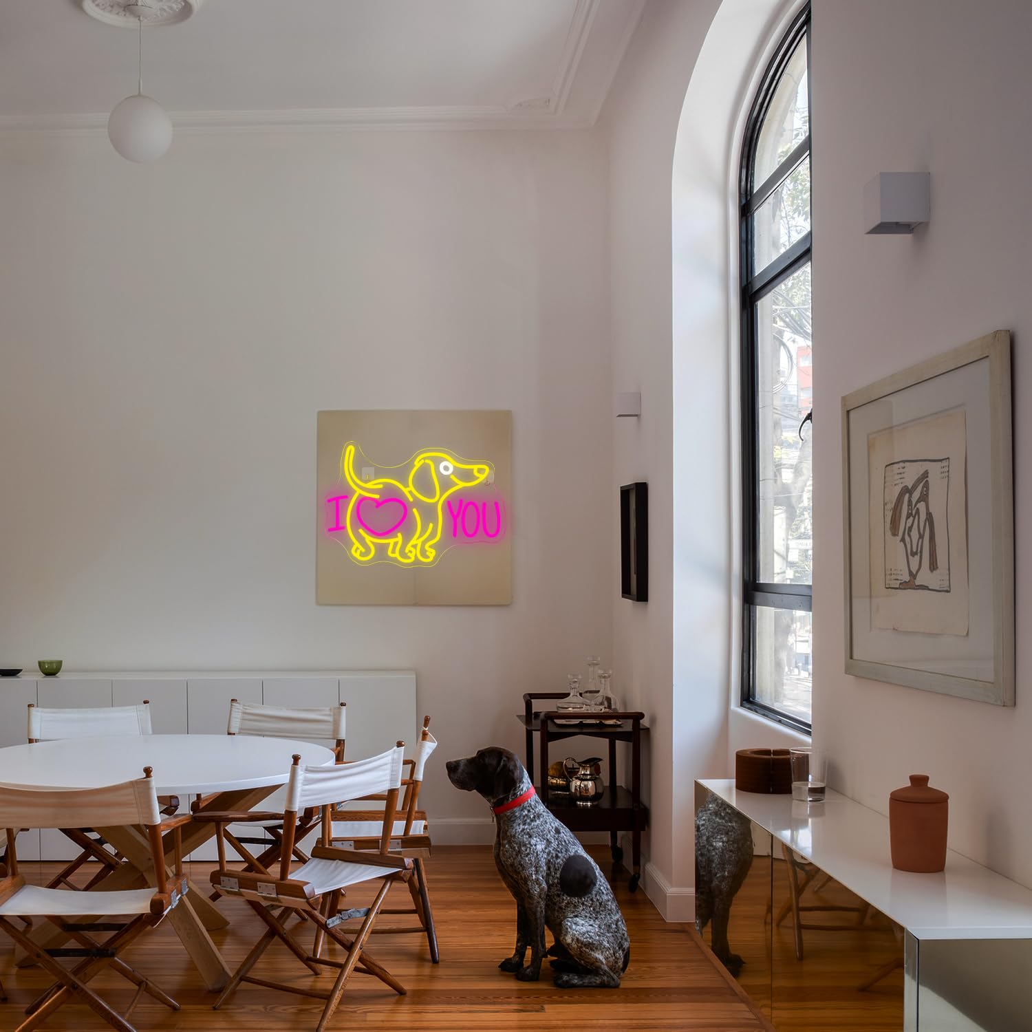 Ineonlife Love Neon Sign, Dachshund Lights, I Love You Art, Dimmable USB Regali per Gatti e Cani, San Valentino, Negozio Animali
