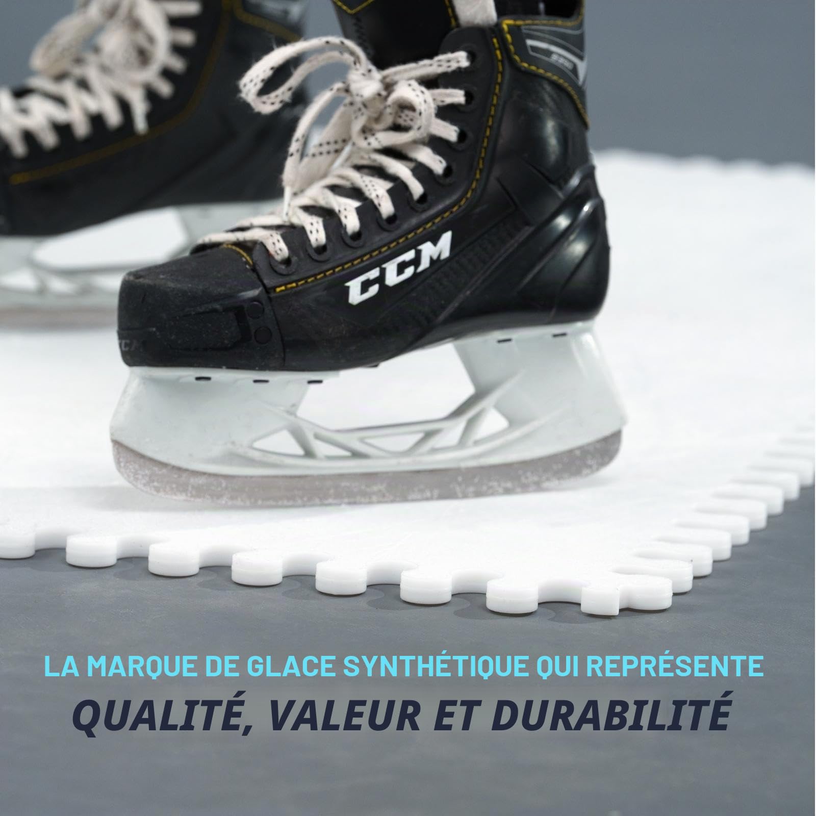Skate Anytime - Glace synthétique pour Hockey - Carreaux de Glace artificiels patinables - Patinoire de Jardin - Extensible