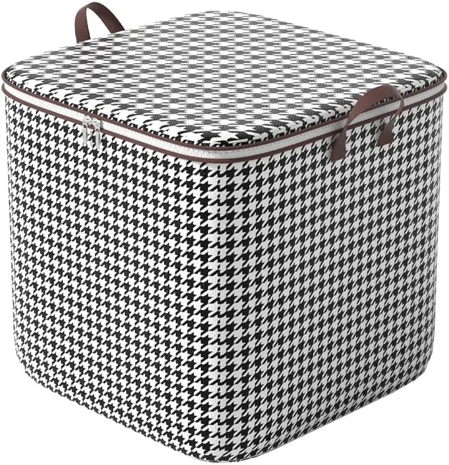 100L Collapsible Storage Bag | Multipurpose Foldable Laundry Basket & Quilt Storage Organizer | Large Closet Wardrobe Box with Moisture Proof Fabric, Zipper Closure & Handle |-picture-29
