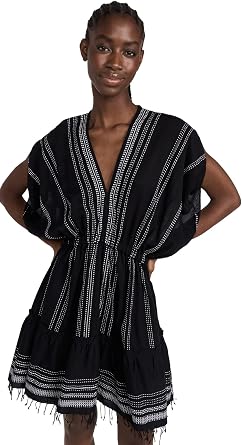 lemlem Womens Leliti Short Plunge Neck Dress
