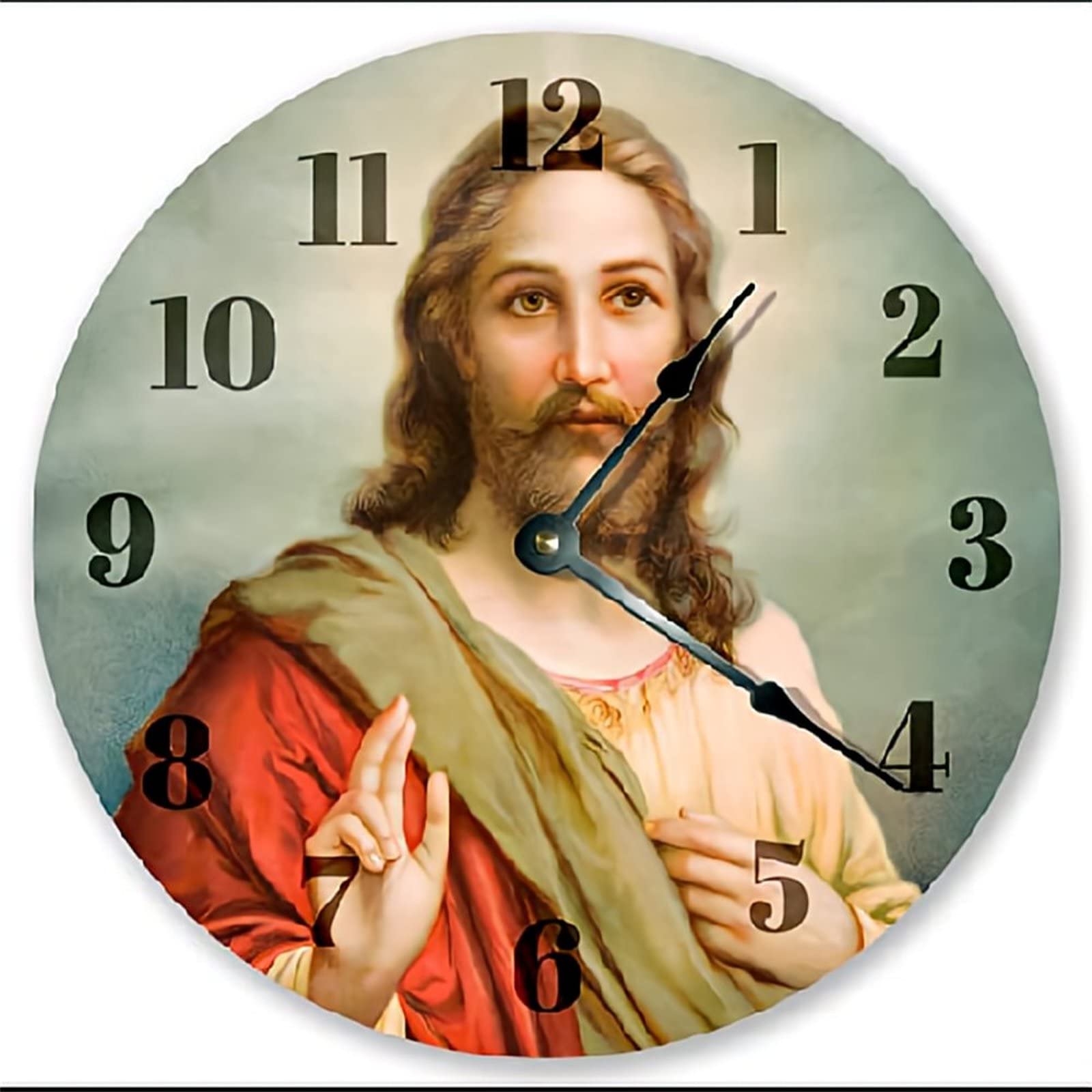 Jésus Christ horloge murale 25cm pendule suspendue pour salle de classe et école