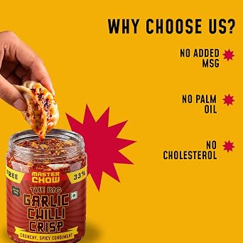 MasterChow Garlic Chili Crisp, Crunchy Oil, 450g