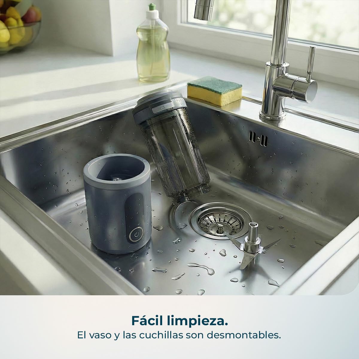 Cecotec Batidora de Vaso Individual Power Titanium Shake2Go Dark. 180W, Vaso Tritan 600ml Libre BPA, 3 Programas Automáticos, Diseño Compacto y Portátil, Smoothies Listos para Llevar — view 9