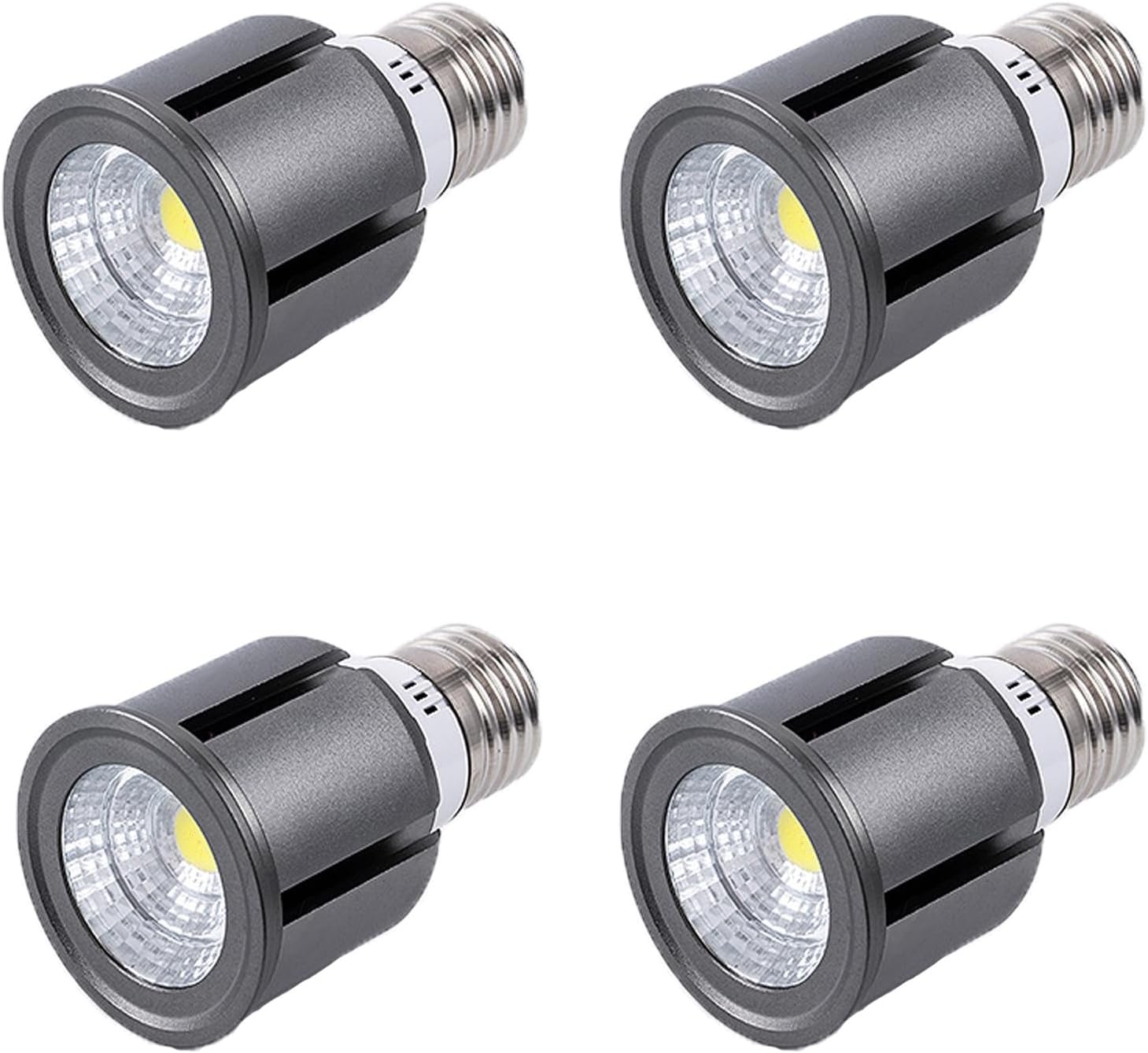 7W LED COB Spotlight Bulbs (70W Halogen Equivalent) 6000K Daylight White COB Flood Lights E26/E27 Medium Base Downlights for Kitchen Track, Recessed Cans & Display Lighting (4 Pack)