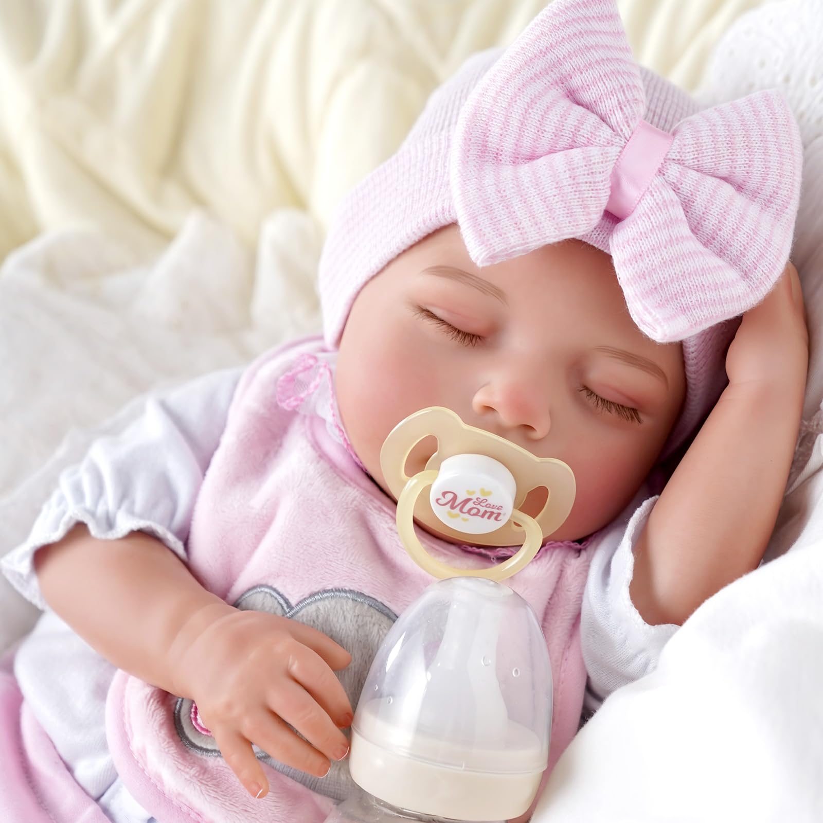BABESIDE Bambole Reborn - Bambole Reborn Femmina da 20 pollici, Bambola Neonata Realistica, Bambola Bambina Addormentata Nella Vita Reale con Accessori per Bambini dai 3 Anni in Su