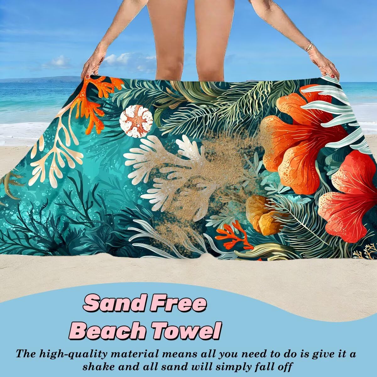 Ręcznik plażowy z mikrofibry, zestaw 2 dużych ręczników kąpielowych 100x220 cm, szybkoschnący, koralowy ręcznik kąpielowy, ręczniki plażowe, sportowe ręczniki z mikrofibry do podróży -4738