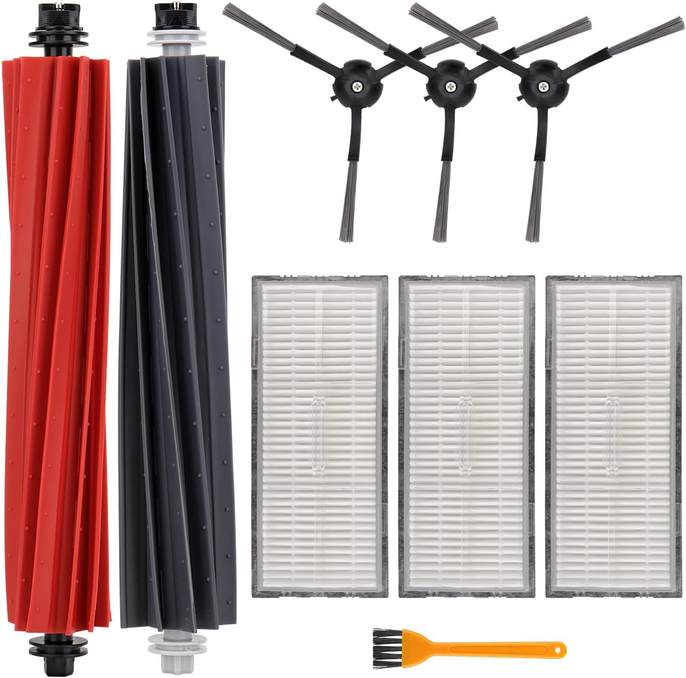 Replacement Parts Accessories Compatible with Roborock S8 Pro Ultra / S8 / S8+ Robotic Vacuum, 1 Set Roller Brush, 3 Filters, 3 Side Brushes