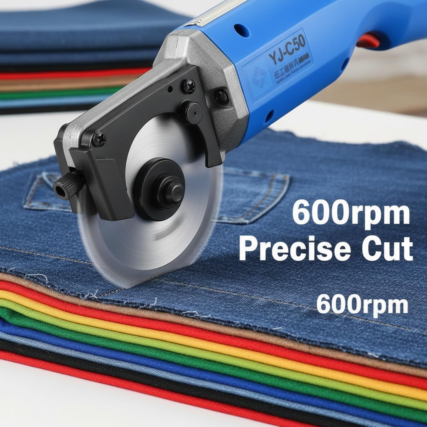 4500rpm 35W Electric Scissors Rechargeable Fabric Leather Cloth Cutter Shears Round Knife Cloth Cutting Machine 100-240V US Plug