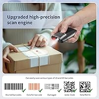 Vista 5 de NETUM Escáner de código de barras Bluetooth 2D, 3 en 1, pequeño lector de códigos de barras QR portátil y portátil, escaneo de pistola inalámbrico