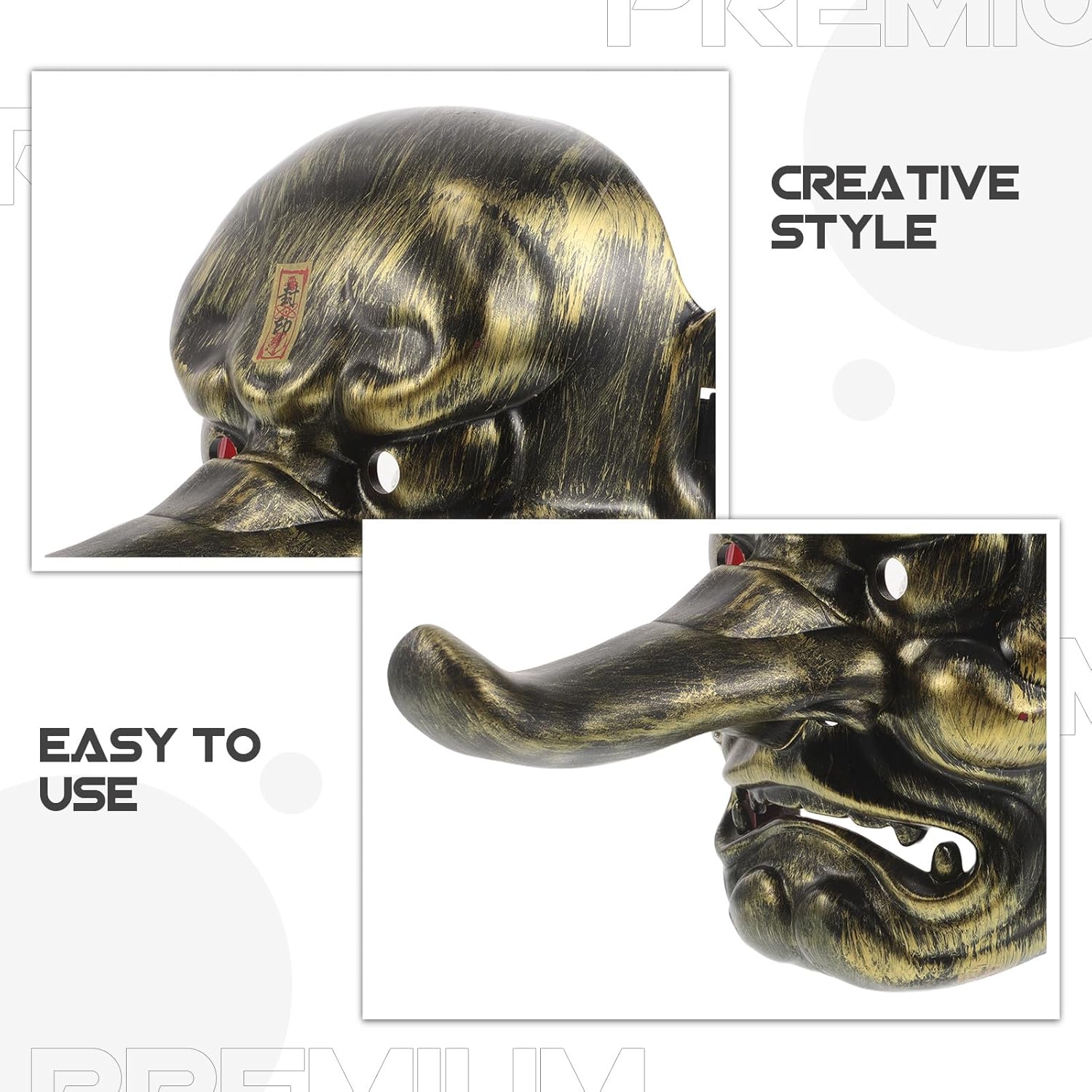 Samurai Mask for Men: Japanese Tengu Face Mask - Retro Full Cosplay Samurai Costume Prop for Celebration Holiday Cosplay