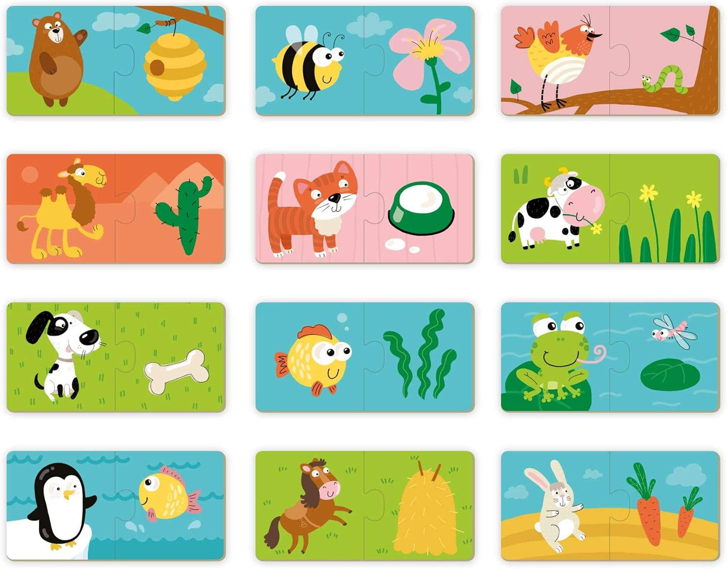 Dodo D300118 Educational Puzzle Duo What Animals Eat 24 Pieces