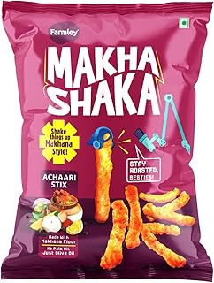 Farmley Roasted and Flavoured Makhana | Amritsari Achaari Munchies Made With Makhanas Healthy Snacks | Namkeen Snacks & Puffed Snacks | Roasted in Olive Oi - 33 g