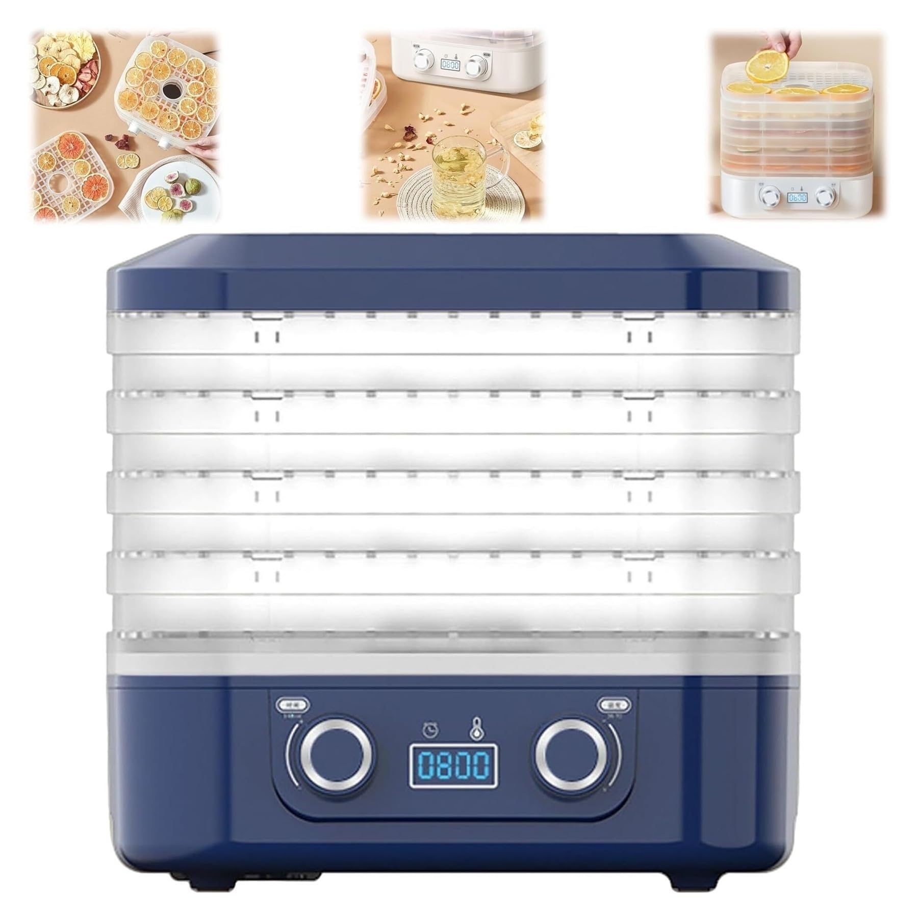 Food Freeze Dryer Machine for Home,Digital Multi-Layer Fruit Freeze Dryer,Adjustable Temperature Meat,Compact Food Dehydrator for Home Kitchen(Blue)