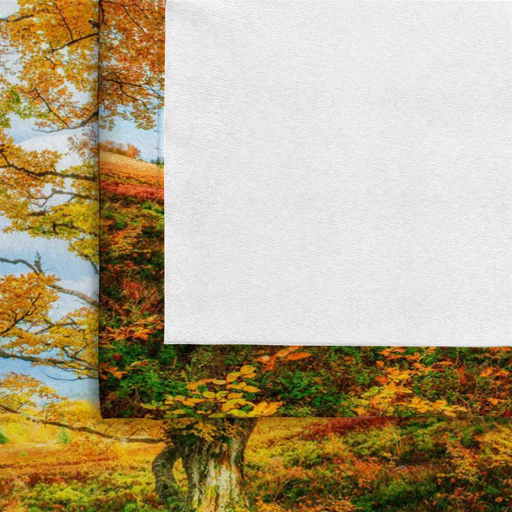 XPINGO 3D Herbst Thema Gardinen Mit ösen 2er Set B 200 X H 160 Cm Natur