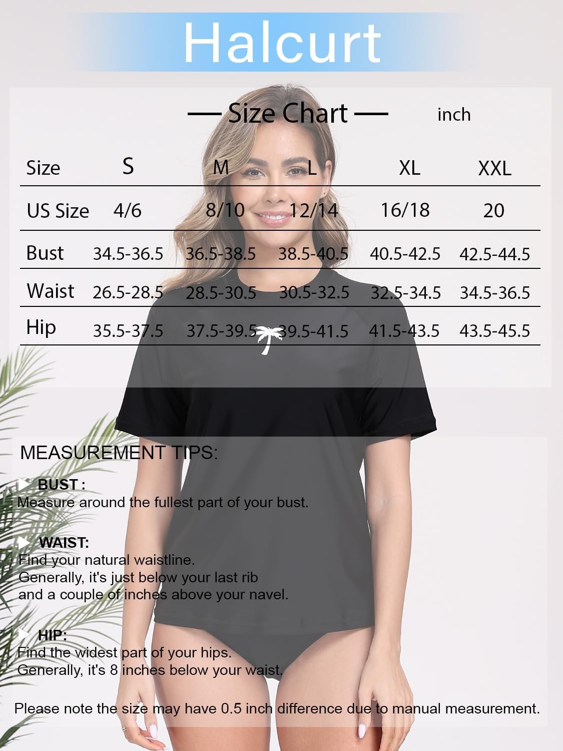 Halcurt Women's Short Sleeve Rash Guard Swimsuit Top with Built in Bra Swim Shirt UPF50+ Quick Dry Bathing Suit - Image 6
