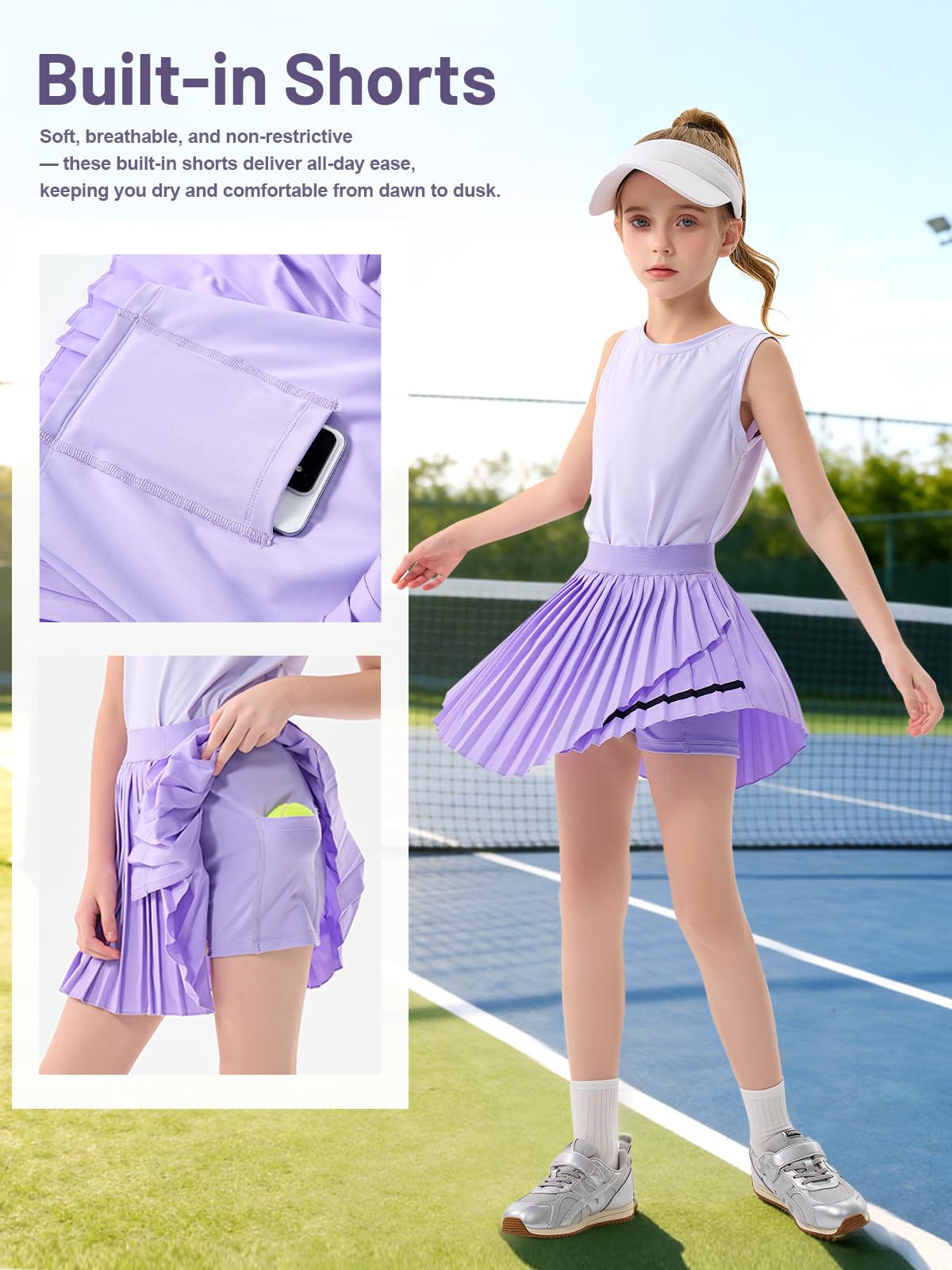 Rolanko Conjunto de Ropa para Niñas Camiseta sin Mangas de Verano con Falda Conjunto de 2 Piezas para 5-11 Años