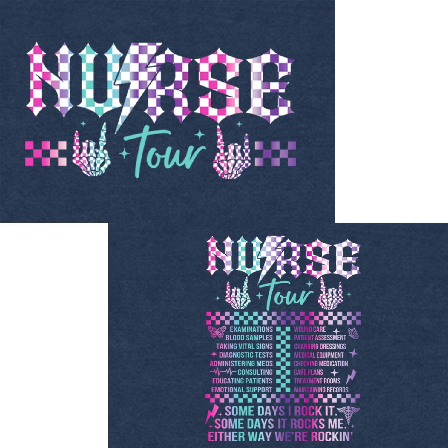 Womens Nurse Shirts School Nurse T-Shirt Nurses Day Internship Nursing Life Rock Tee Tops - Image 5