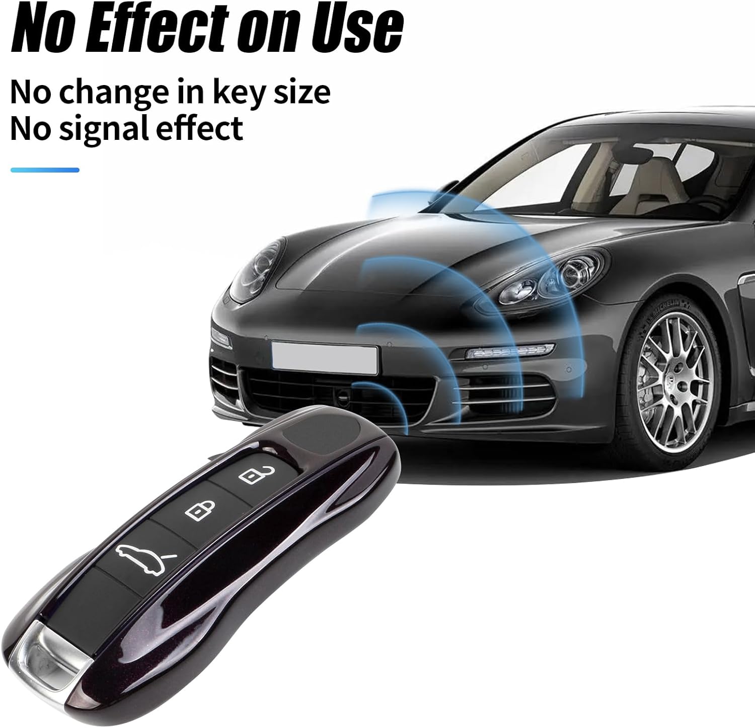 Amethyst Key Fob Cover Compatible with Porsche Key Shell Key Fob Shell Replacement Compatible with Porsche Cayenne Panamera 911 718 Macan Boxster Cayman (Amethyst, New Model)
