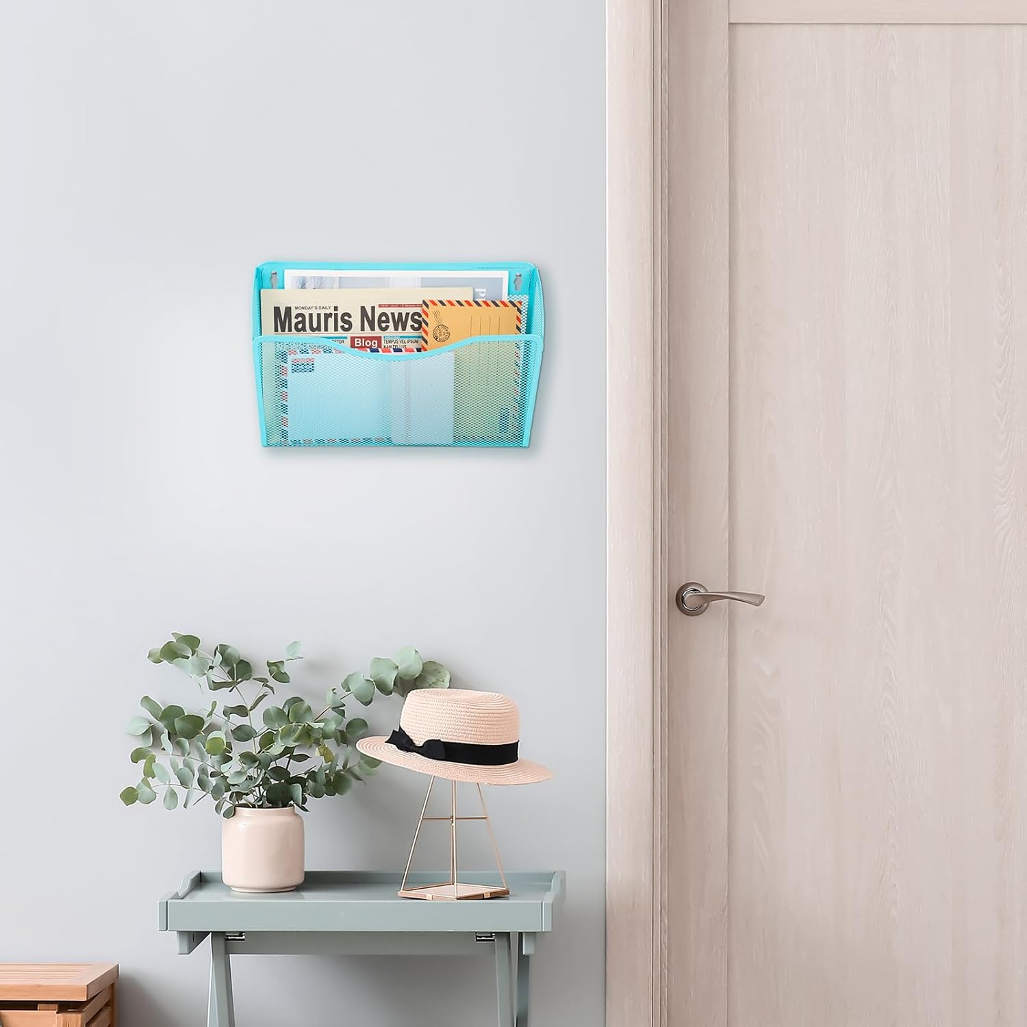 EASEPRES 3ポケット ハンギングファイルオーガナイザー ブルー