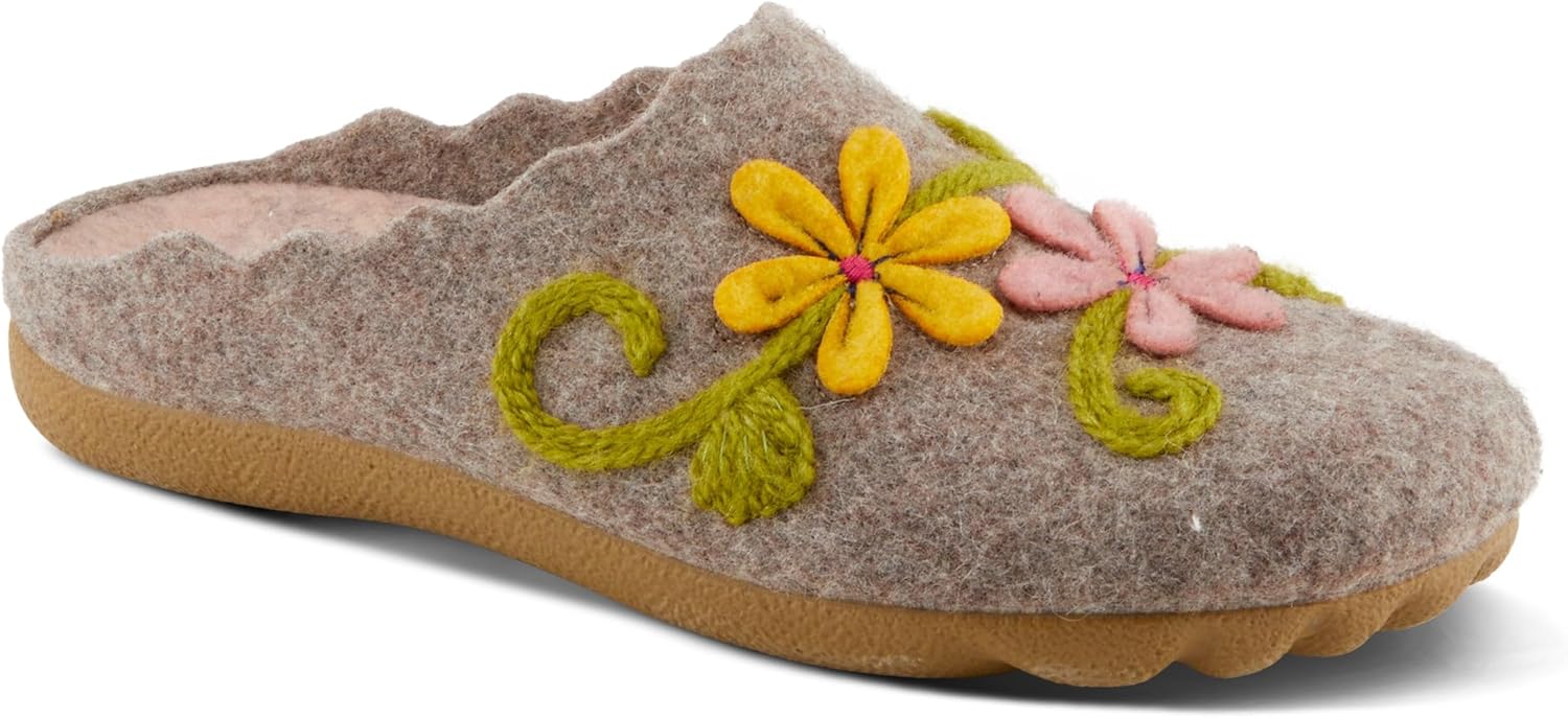 Flexus Women's ROSEBURG Leather Slides with Adjustable Straps, Cushioned Insole, and Durable Outsole