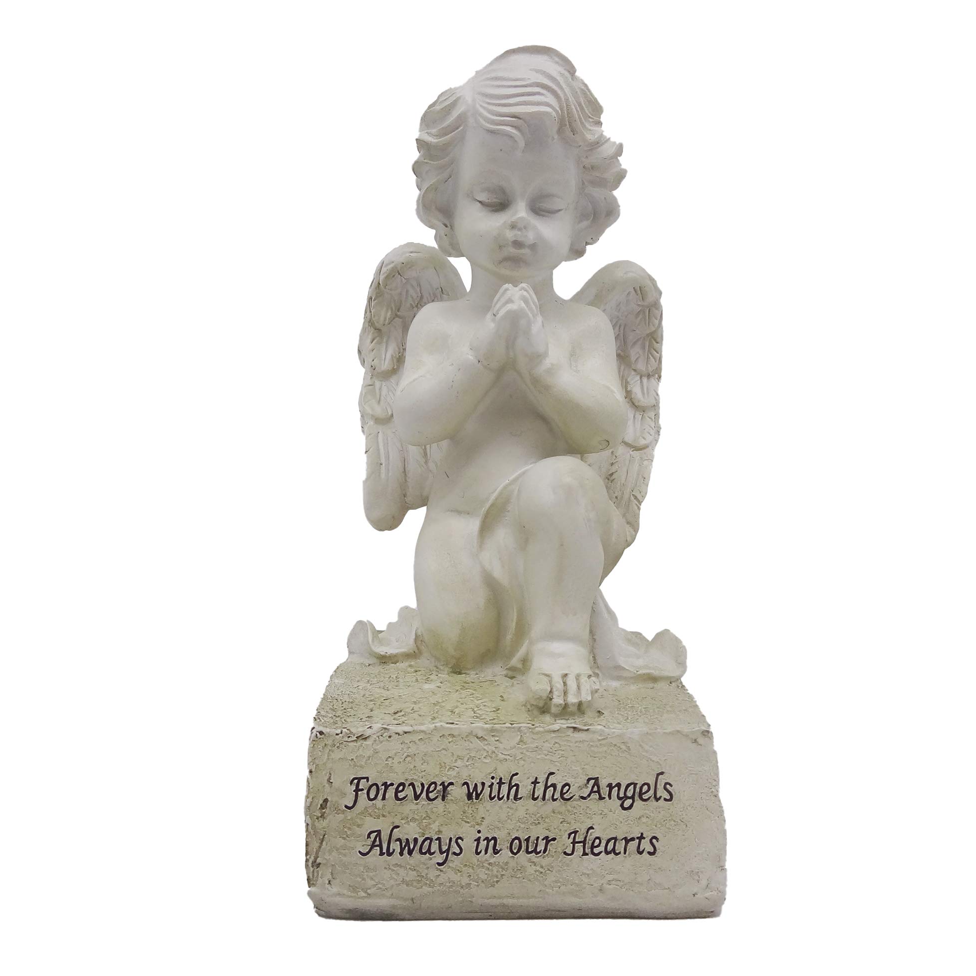 Artisan FlairPraying Angel Figurines,Resin White Cherubs Statues,Home Garden Memorial Angel Sculpture-6.5 Inch