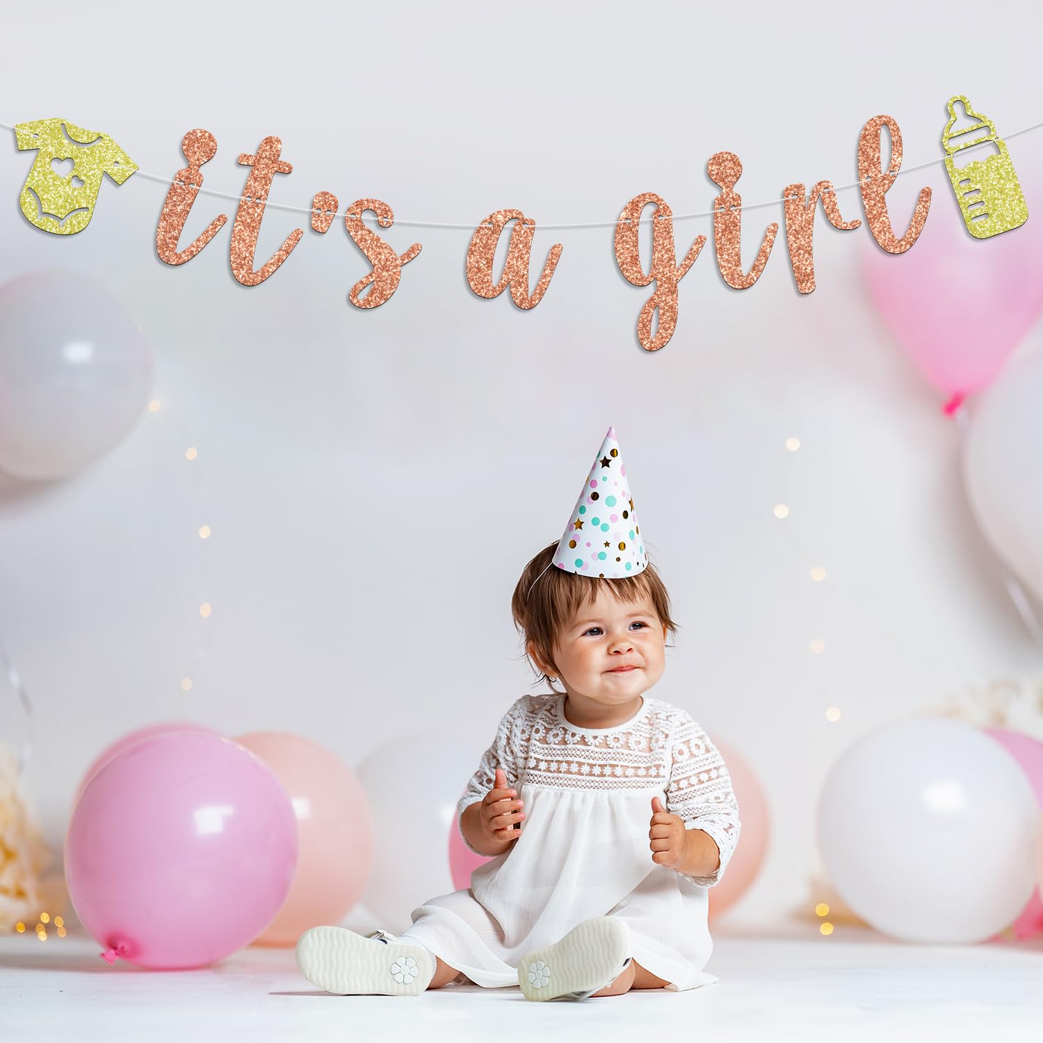 „It’s A Girl“ Banner – Babyparty-Dekoration Für Mädchen, Ideal Für Deko, Tischdekoration Oder Als Fotohintergrund