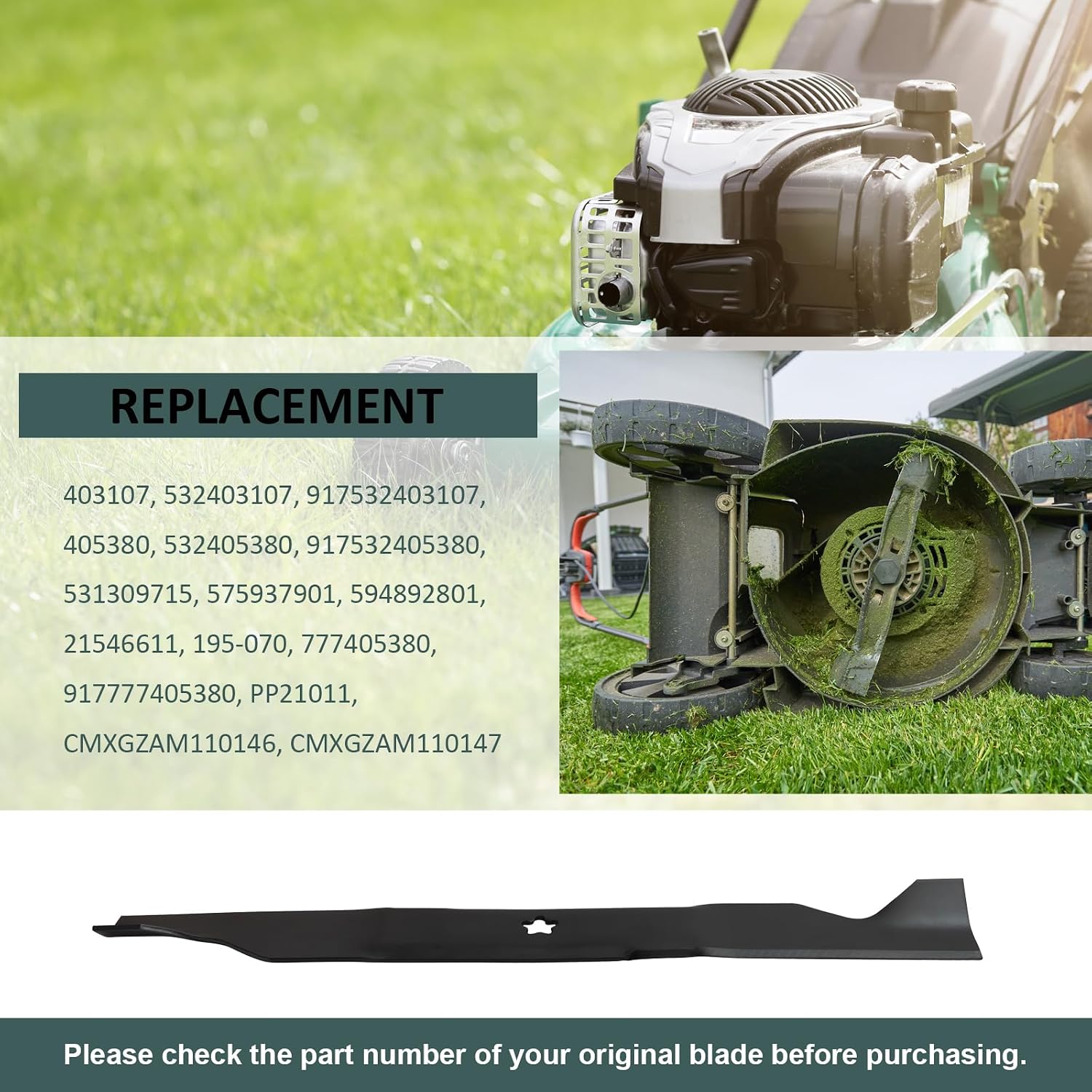 ZALANA 46" Deck Replacement Lawn Mower High Lift Blades for 532405380 405380 403107 532403107 575937901 - Compatible with Husqvarna 2246LS YTH22V46 YTH20K46 Craftsman YT3000 Lawn Tractor - 2 Pack