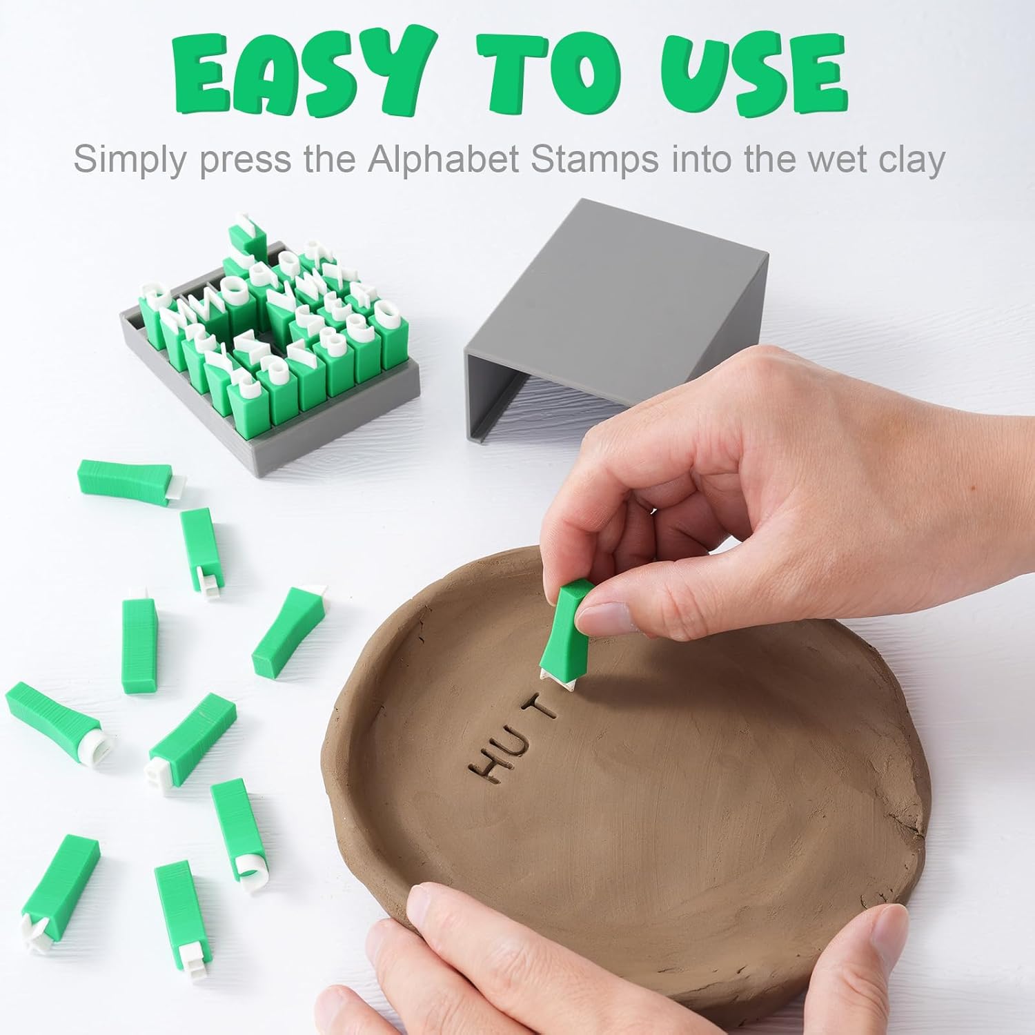 Alphabet Stamps for Clay Pottery, Polymer Clay Stamps, Letter Uppercase Alphabet and Numbers Clay Stamps, Pottery Tools Small Press Fondant Embosser DIY Cookie Stamps Letter Stamps - Image 3