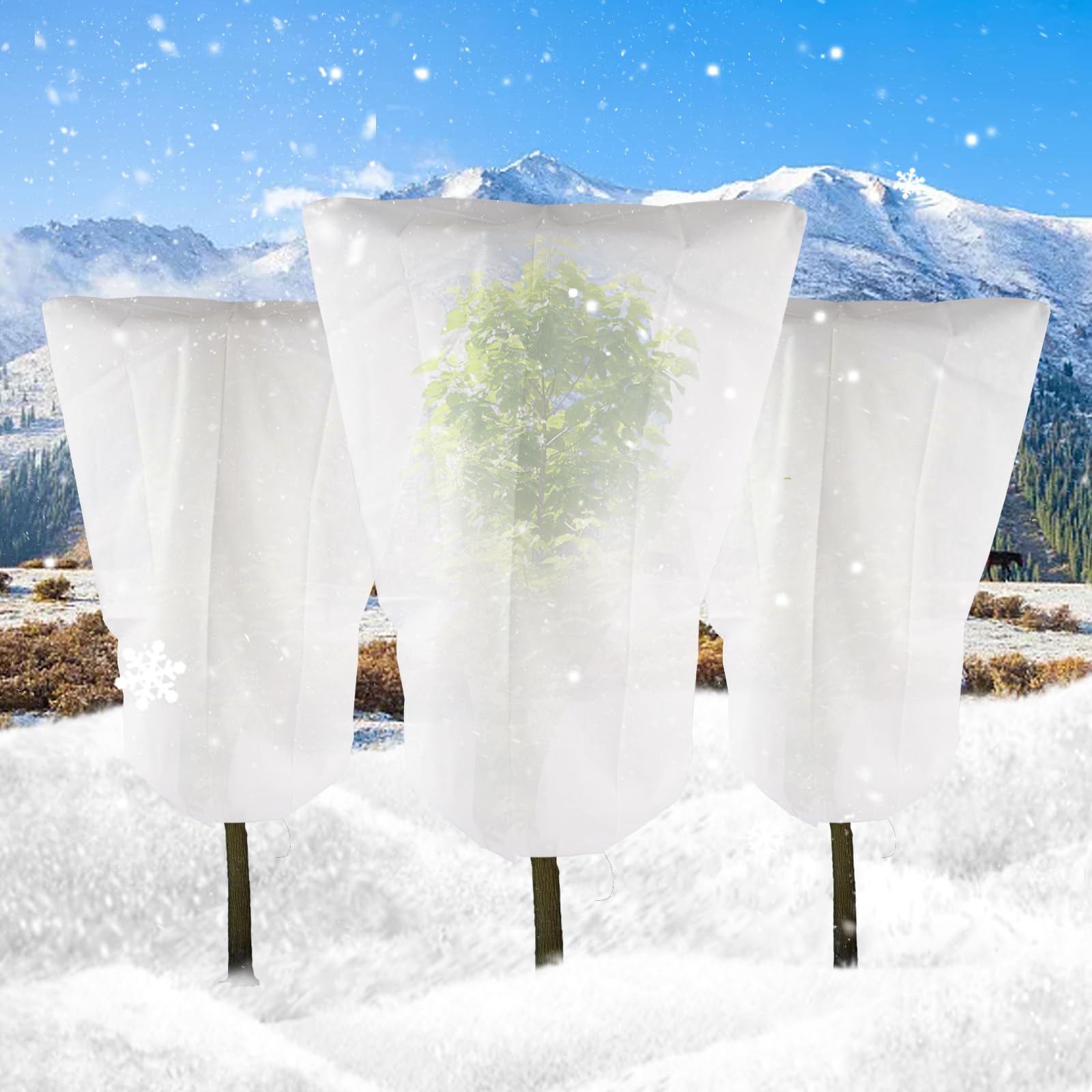Housse D'hiver Pour Plantes 80 G/m² - Protection Froid Et Vent Avec Cordon Et Fermeture éclair