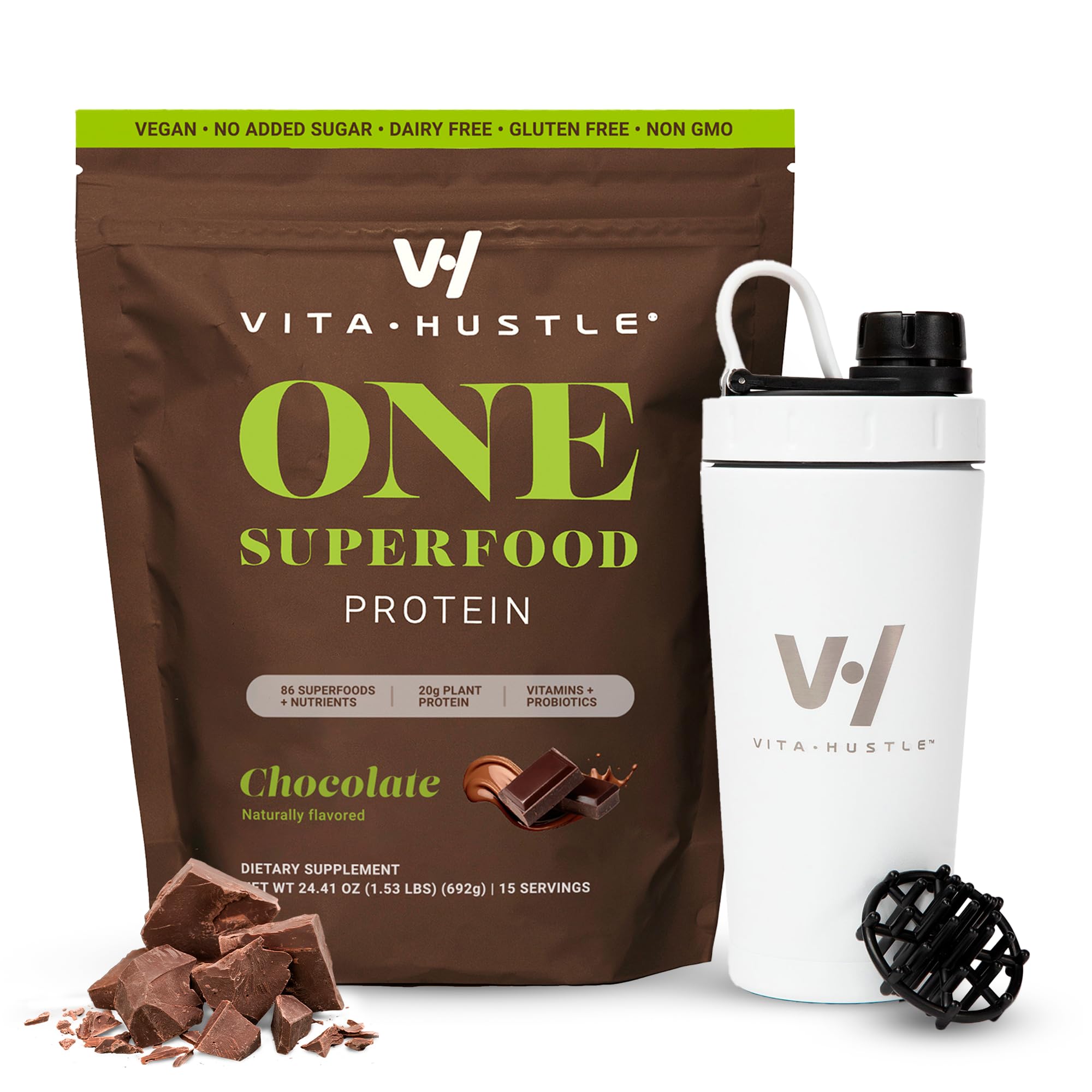 Amazon.com: VitaHustle One Superfood Protein + Stainless Steel