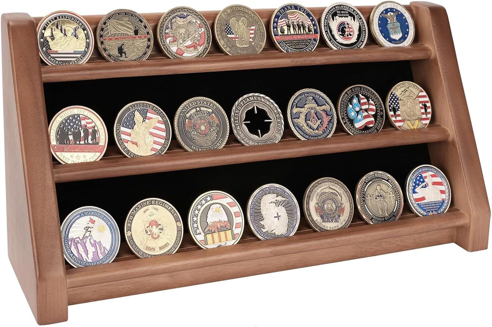 Amazon.com: Samplife Challenge Coin Display Stand,Three-Tier Coin Rack ...