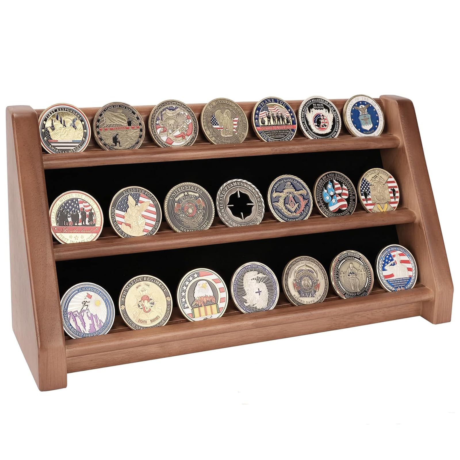 Unique Army Coin Racks Army Challenge Coin Racks 12 Row Walnut Coin Rack Accessories
