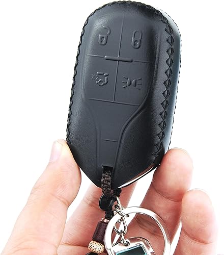 Miniatura 2 de Cadtealir Funda de piel italiana para llavero compatible con Maserati Ghibli, Levante, Quattroporte