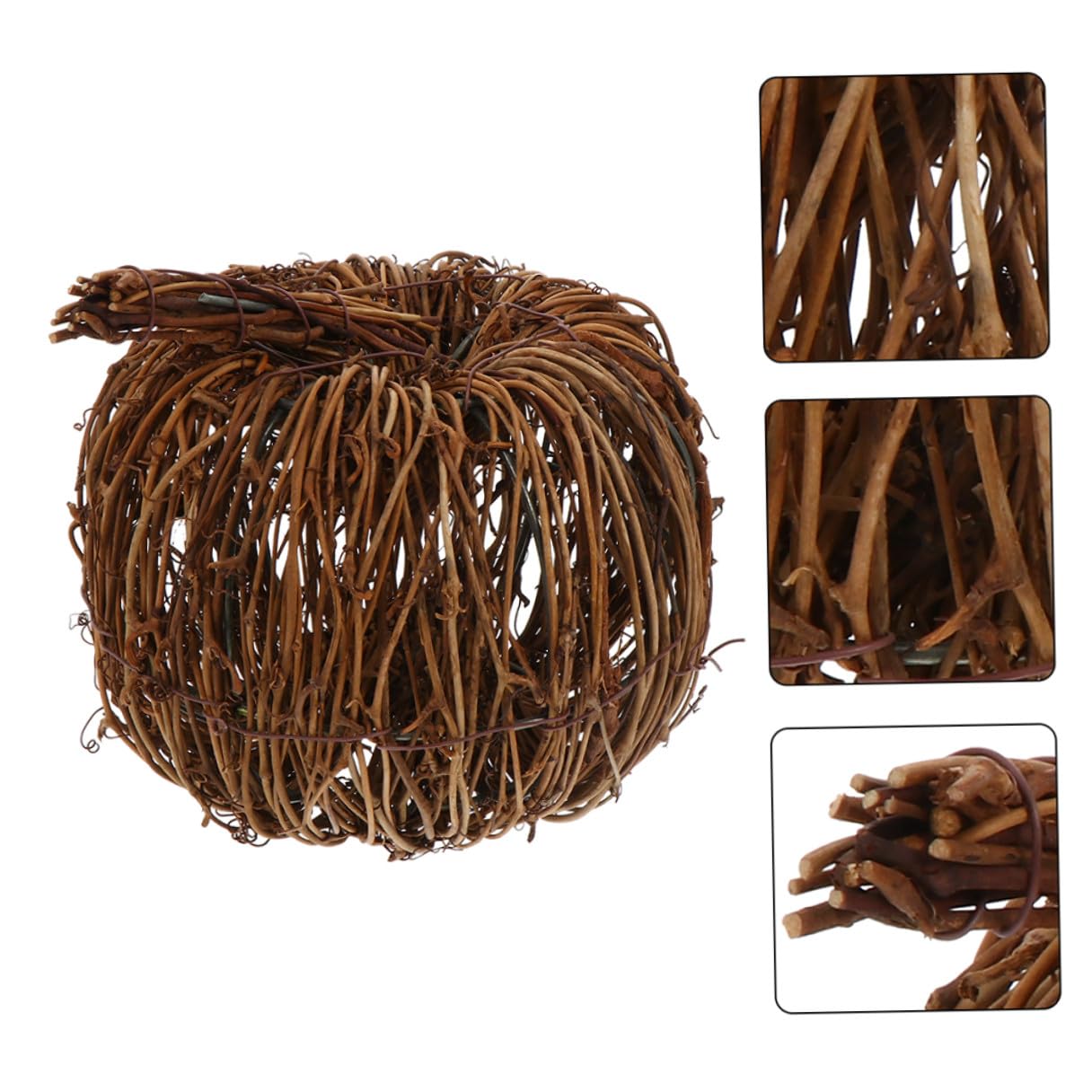 2stücke Rattandekor Herbstkürbis Geflochten Aus Rattan Kleine Dekorative Kürbisse Für Tischdekoration Festlicher Schmuck Für Halloween Und Erntedankfeiern