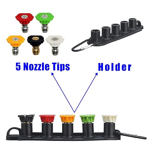 Miniatura 3 de M MINGLE Pistola de lavado a presión de repuesto con manguera de lavado a presión de varilla de extensión, 50 pies x 1/4 pulgadas, manguera de