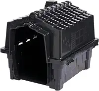 Casinha De Cachorro Plástica Pequeno e Medio Porte Casa Para Pet, Confortável, Desmontável Resistente Com Proteção UV, 8 saídas de ar e 4 pontos para saída de água, Tamanhos N1. N2. N3. (PRETO, N. 1)