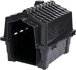 Casinha De Cachorro Plástica Pequeno e Medio Porte Casa Para Pet, Confortável, Desmontável Resistente Com Proteção UV, 8 saídas de ar e 4 pontos para saída de água, Tamanhos N1. N2. N3. (PRETO, N. 1)