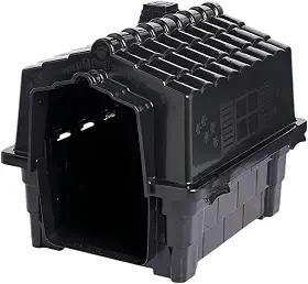 Casinha De Cachorro Plástica Pequeno e Medio Porte Casa Para Pet, Confortável, Desmontável Resistente Com Proteção UV, 8 saídas de ar e 4 pontos para saída de água, Tamanhos N1. N2. N3. (PRETO, N. 1)